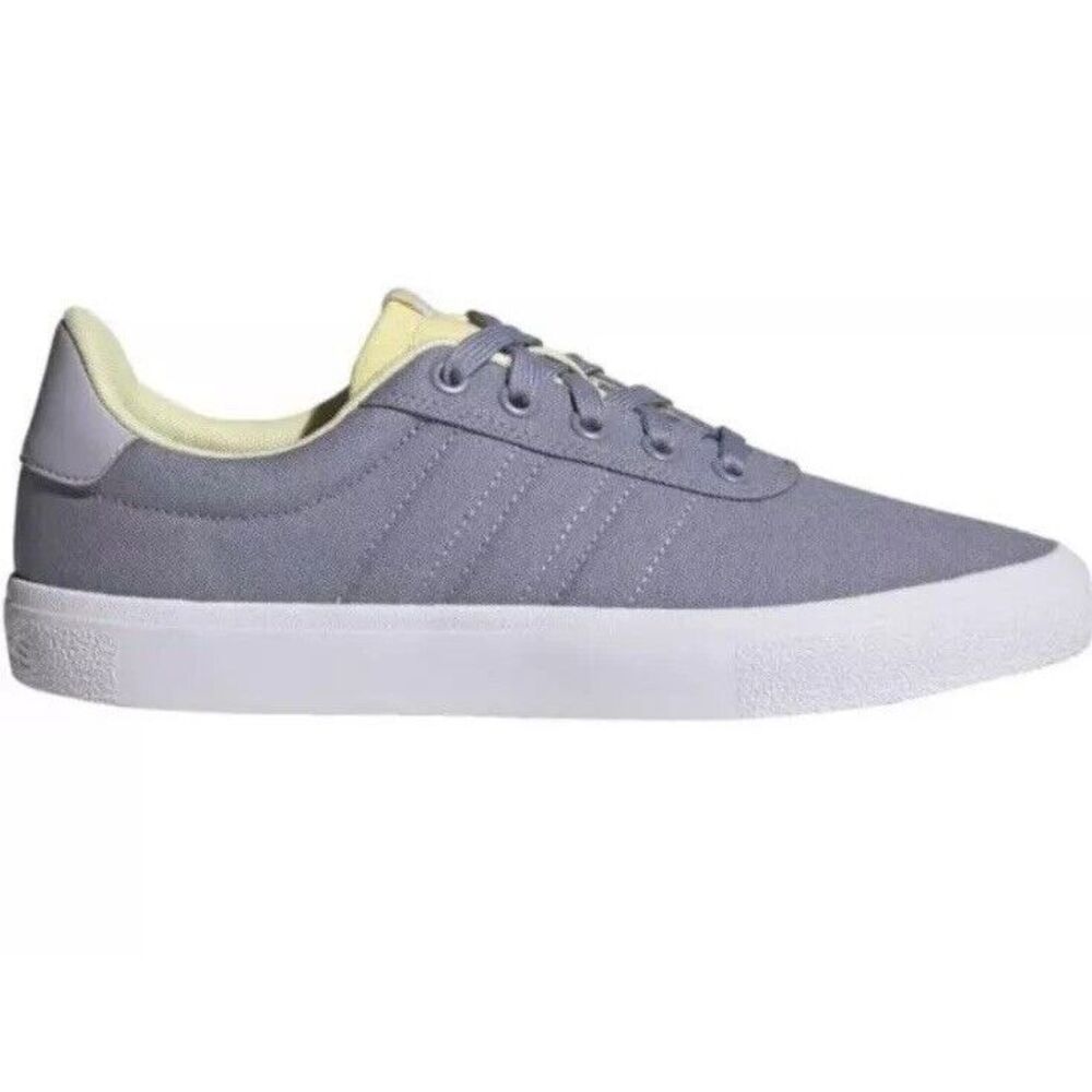 Adidas Women's VulcRaid3r Low‎ Top Skate Shoes Silver Violet Yellow HQ1743 Sz 10